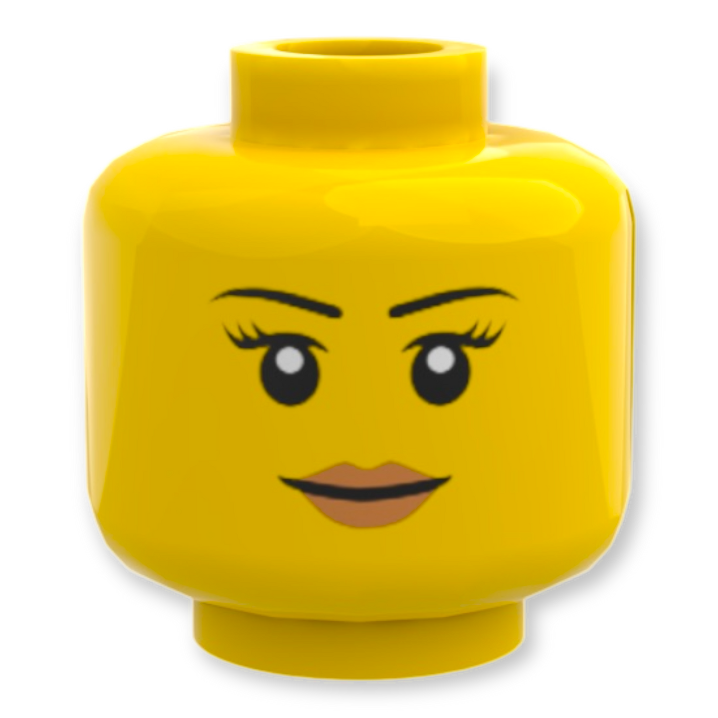 LEGO Head - 1580 Dünne schwarze Augenbrauen und Lippen in Nougat