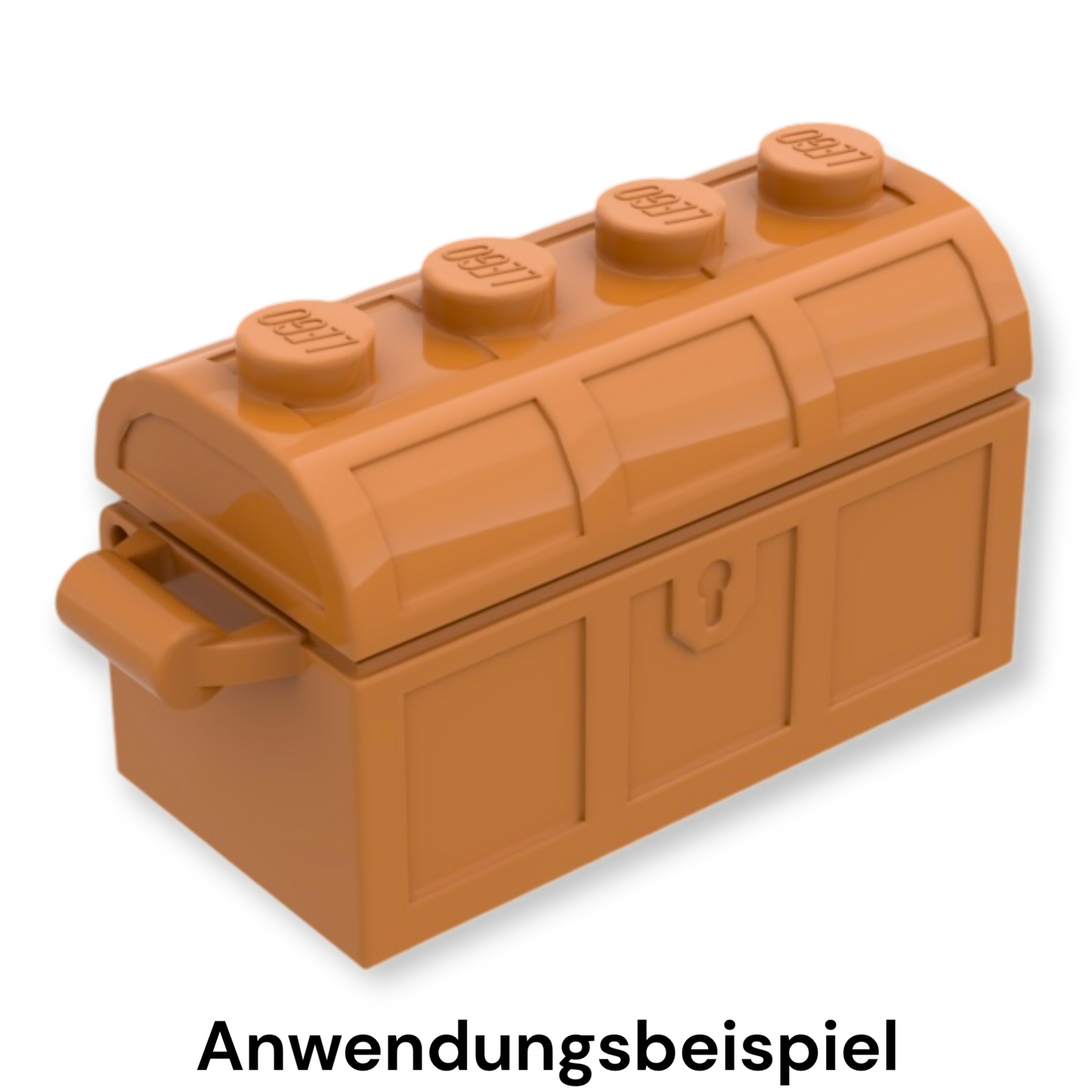 LEGO Container Treasure Chest Bottom with Slots in Back - Medium Nougat