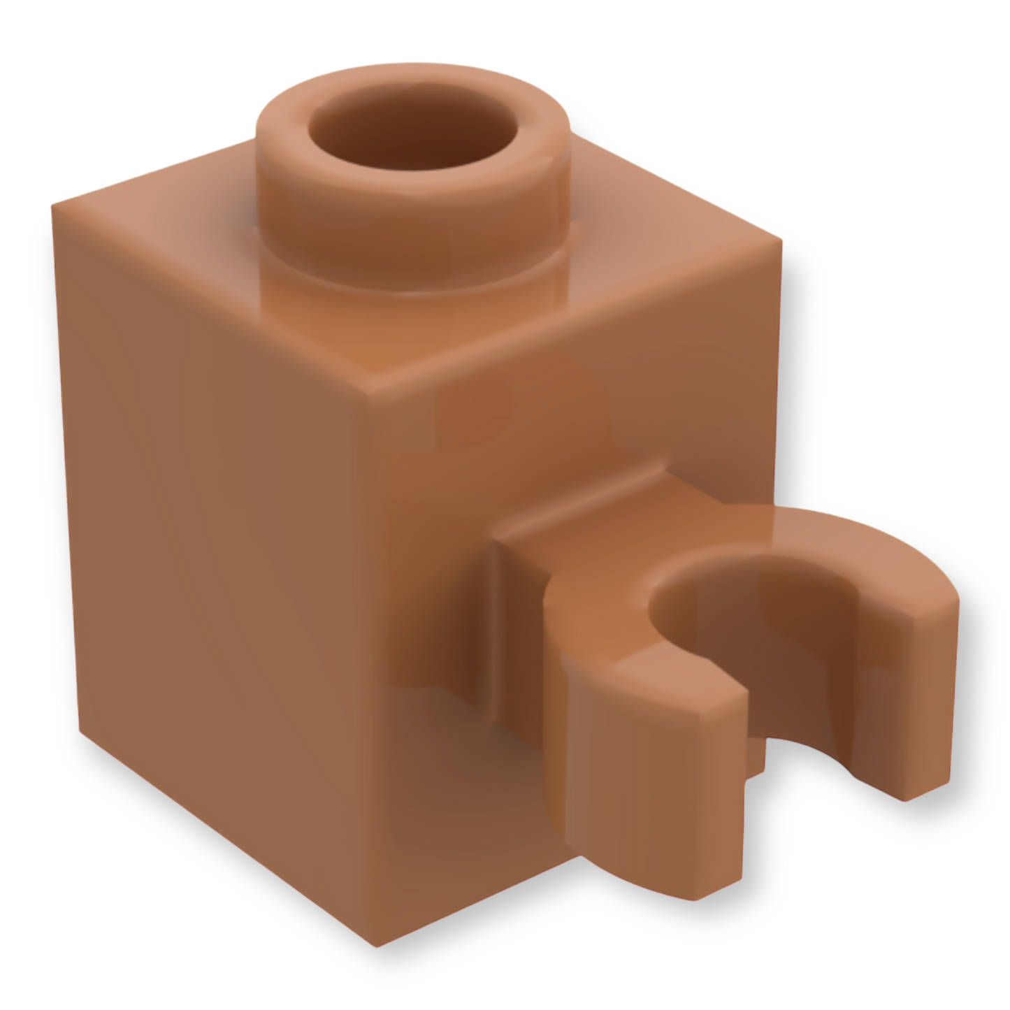 LEGO Brick Modified 1x1 mit Clip Vertical - Medium Nougat