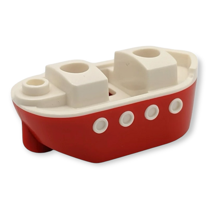 LEGO Minifigur-Kostüm - Rote Fähre/Schiff mit geformter weißer Oberseite