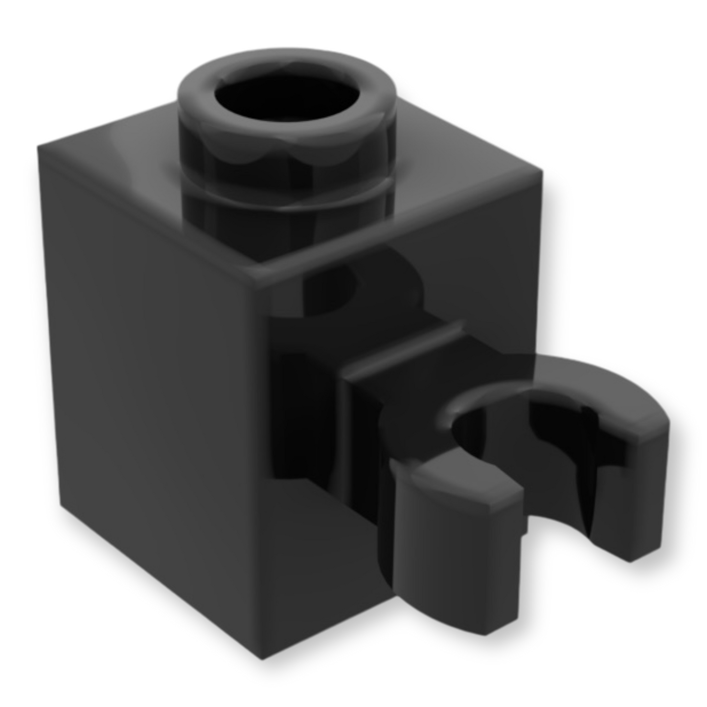 LEGO Brick Modified 1x1 - Open O Clip (Vertical Grip) in Black