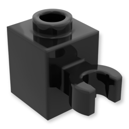 LEGO Brick Modified 1x1 - Open O Clip (Vertical Grip) in Black