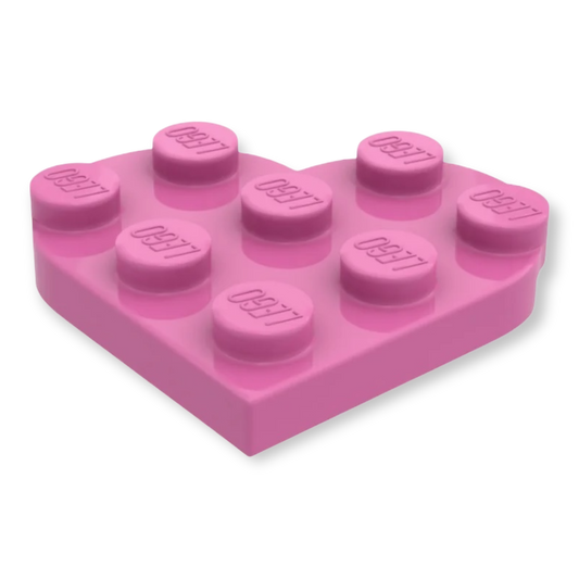 LEGO Plate Round 3x3 - Herz in Dark Pink