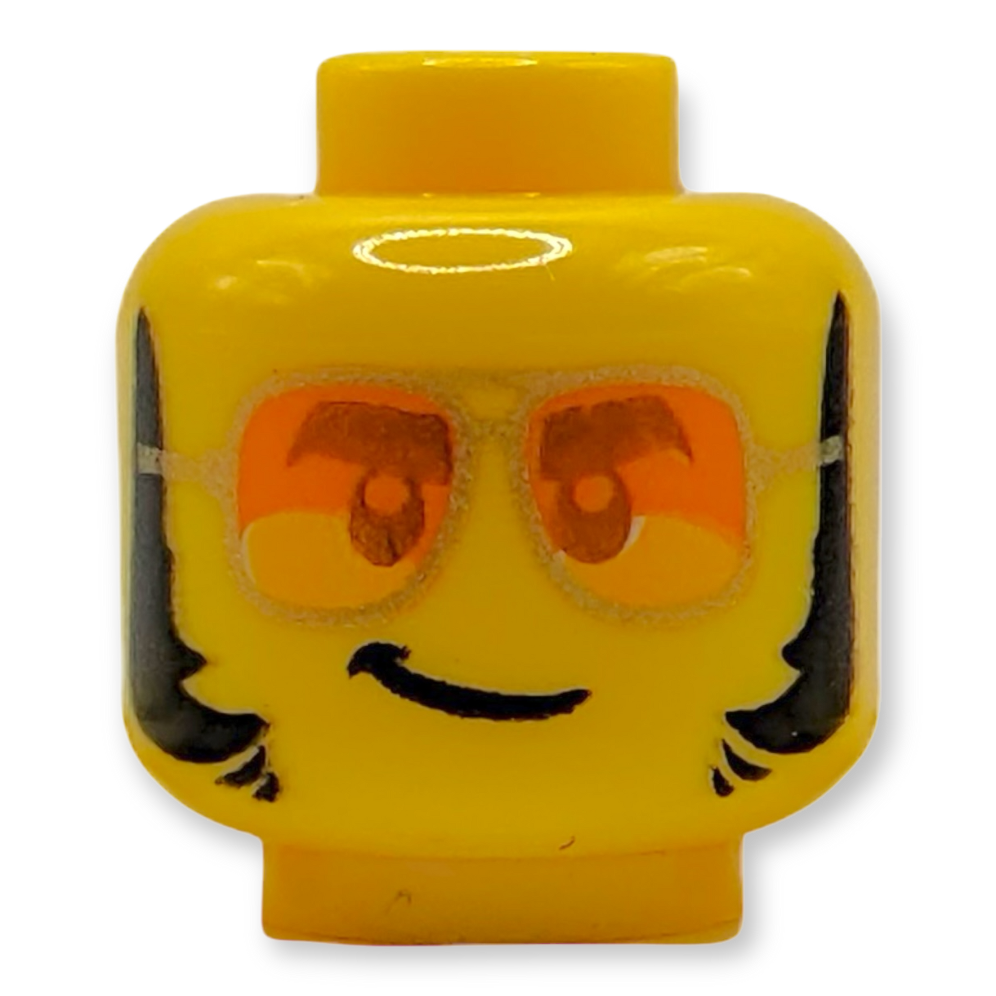 LEGO Minifiguren Kopf - 3071 Brille, orange Sonnenbrille mit silbernem Rahmen