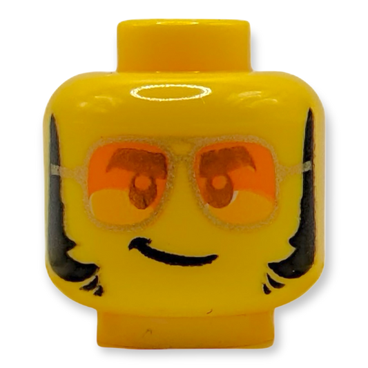 LEGO Minifiguren Kopf - 3071 Brille, orange Sonnenbrille mit silbernem Rahmen