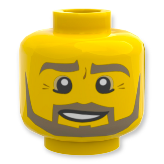 LEGO Head - 1582 Square Beard in Dark Tan