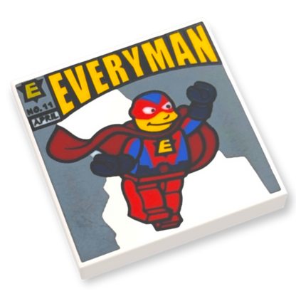 LEGO Tile 2x2 - The Simpsons EVERYMAN Comic