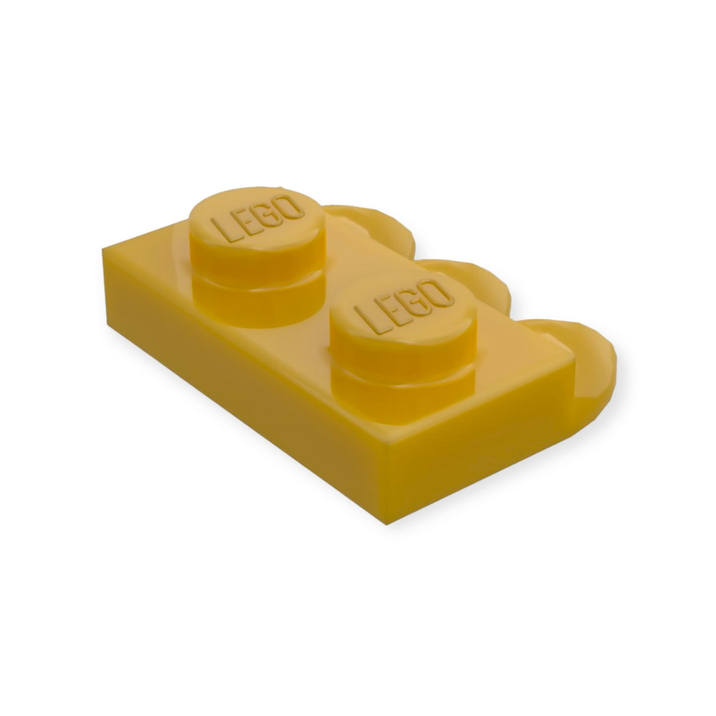 LEGO Plate Modified 1x3 - 3 Teeth in Pearl Gold