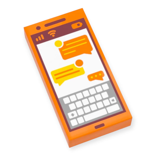 LEGO Fliese 1x2 - Smartphone in Orange