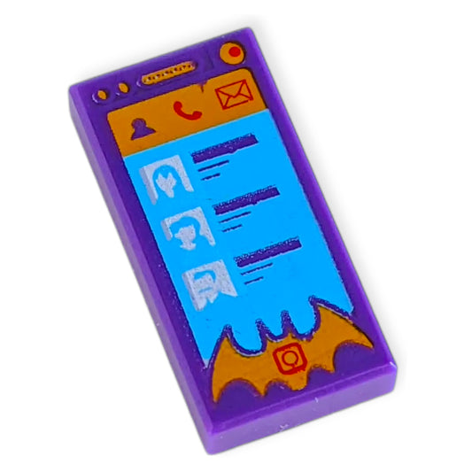 LEGO Fliese 1x2 - Smartphone mit Batgirl Logo