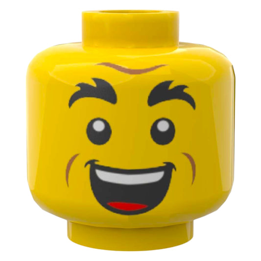 LEGO Minifiguren Kopf 3922 - Beidseitig - mit buschigen Aufenbrauen