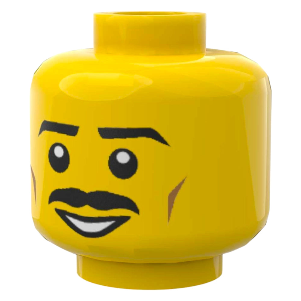 LEGO Minifiguren Kopf 2463 - Dicker Schnurrbart und lächelndes Gesicht