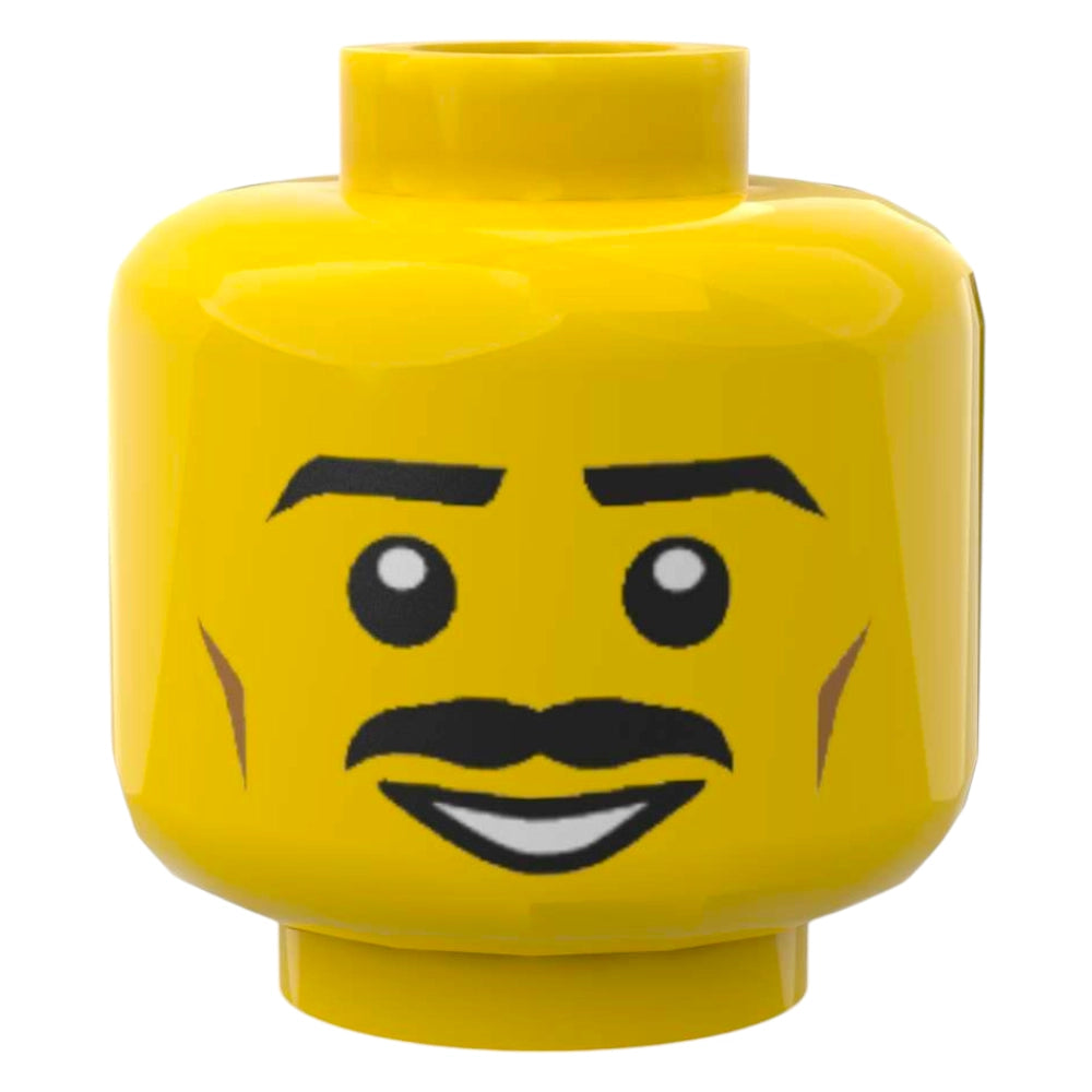 LEGO Minifiguren Kopf 2463 - Dicker Schnurrbart und lächelndes Gesicht