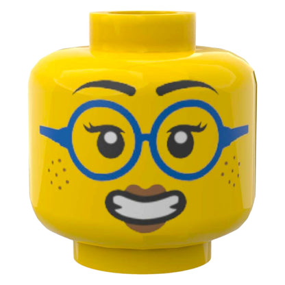 LEGO Minifiguren Kopf 3923 - mit Brille lächelnd und nervös