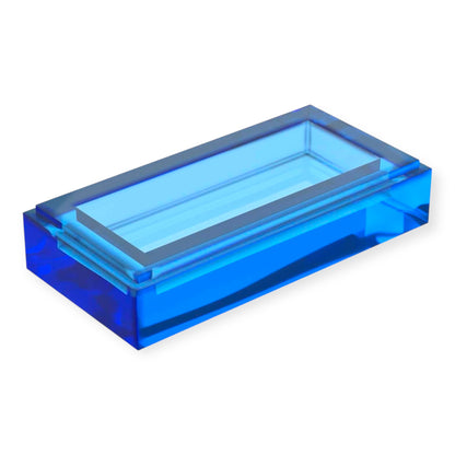 LEGO Fliese 1x2 - Transparent Dunkelblau