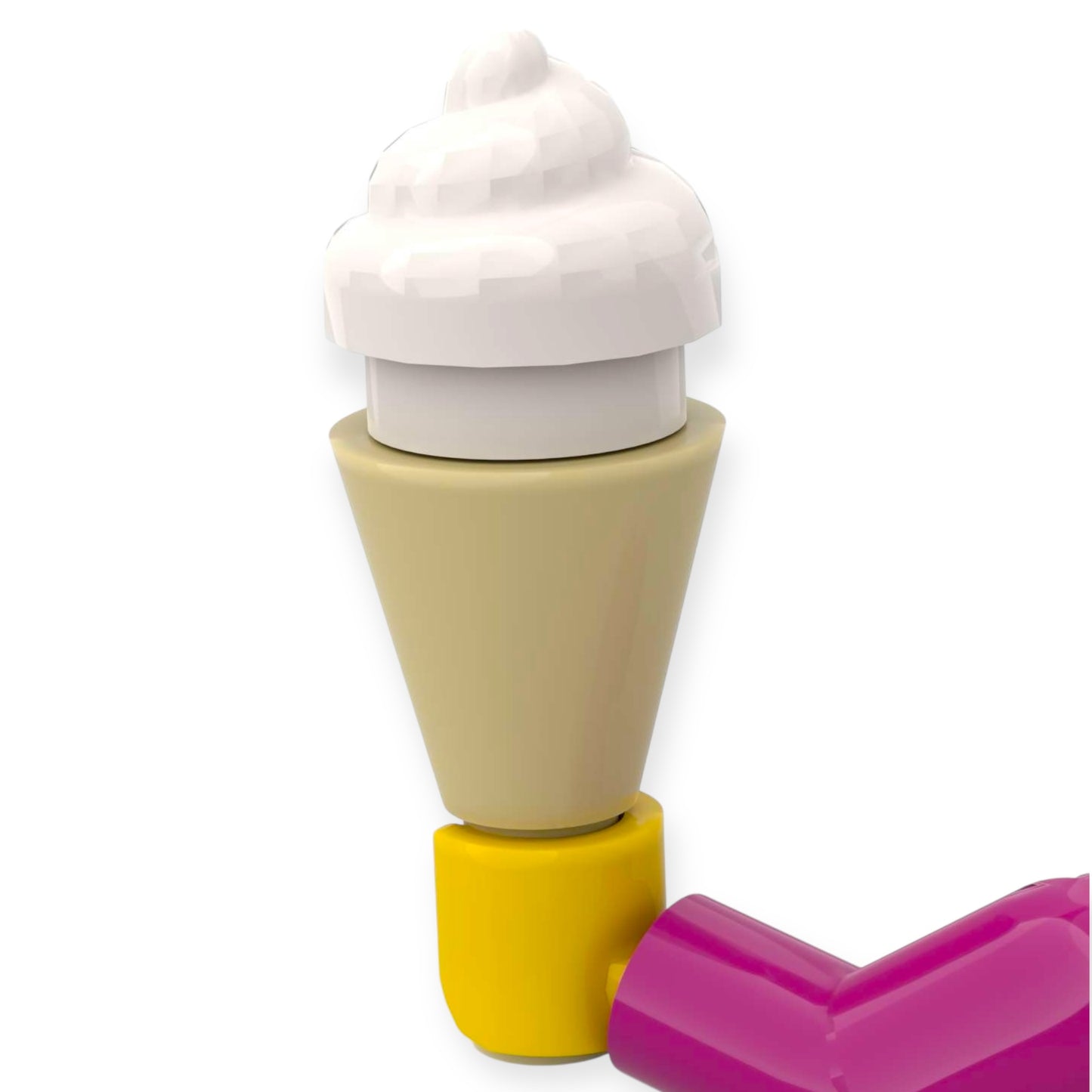 Minifiguren-Eiswaffel mit Vanille-Softeis