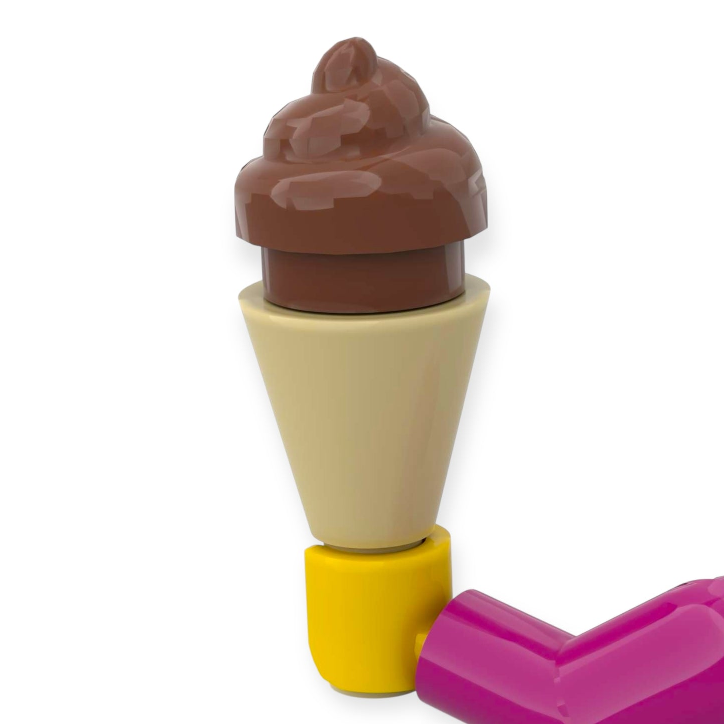 Minifiguren-Eiswaffel mit Schokoladen-Softeis