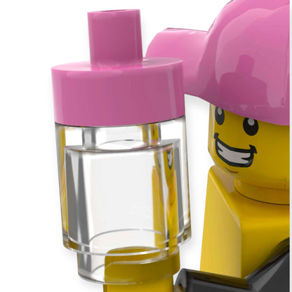 LEGO Fliese Rund 1x1 mit Pin-Halter - Dunkelpink