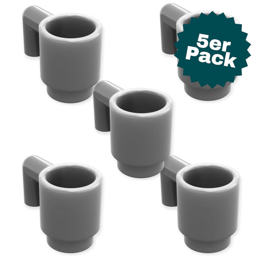 5er Pack LEGO Becher in Silbergrau