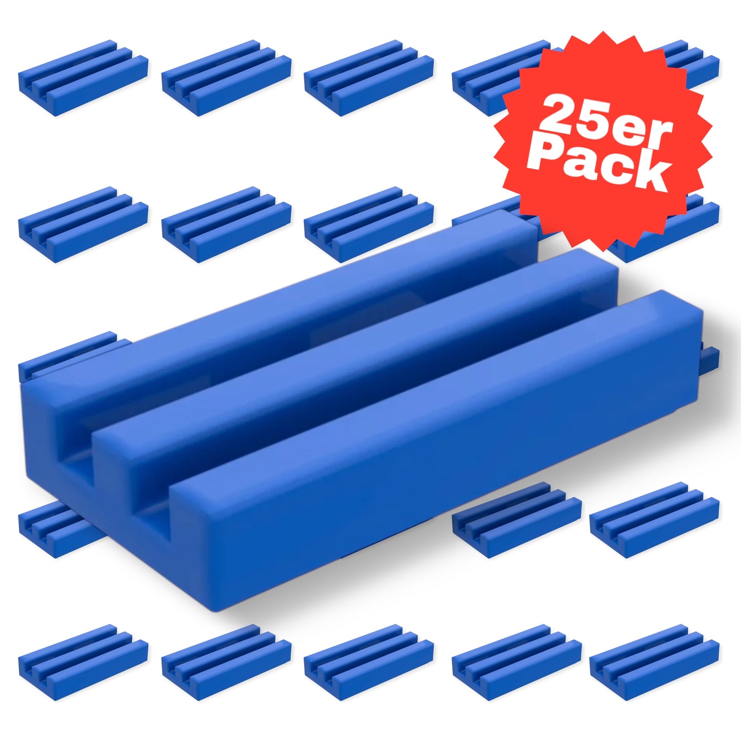 25er Pack LEGO 1x2 Gitter-Fliese in Blau