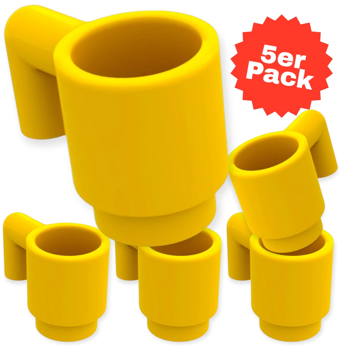 5er Pack LEGO Minifiguren-Becher in Gelb