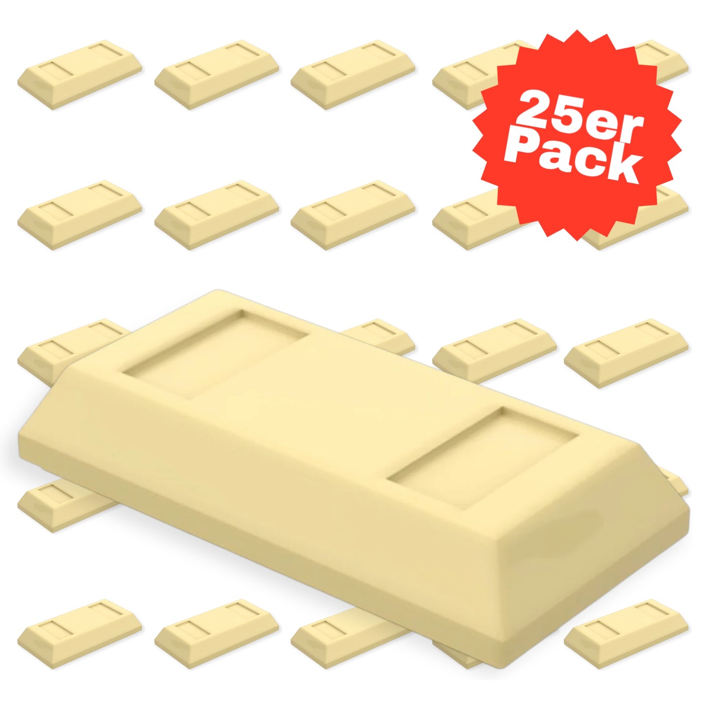 25er Pack LEGO Ingot 1x2 in Beige