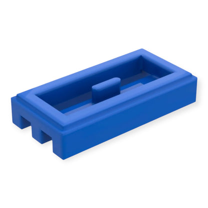 LEGO 1x2 Gitter-Fliese in Blau von unten