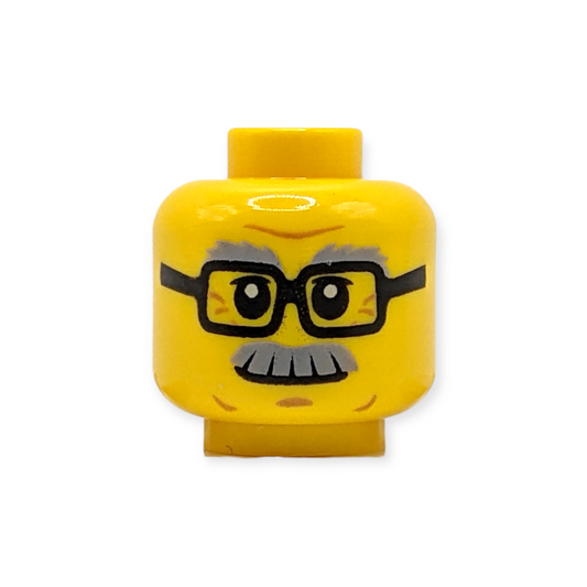 LEGO Head - 1566 Glasses Rectangular Gray Eyebrows